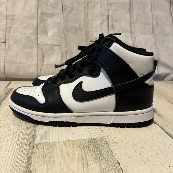 Nike Men's Size 7 Dunk Hi Retro Basketball Shoes Black/White Sneakers High Top - Picture 5 of 11